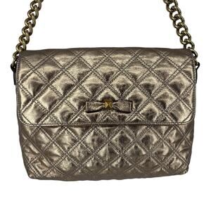 Marc Jacobs Quilted Gold Leather Shoulder Flap Bag Luxury Designer